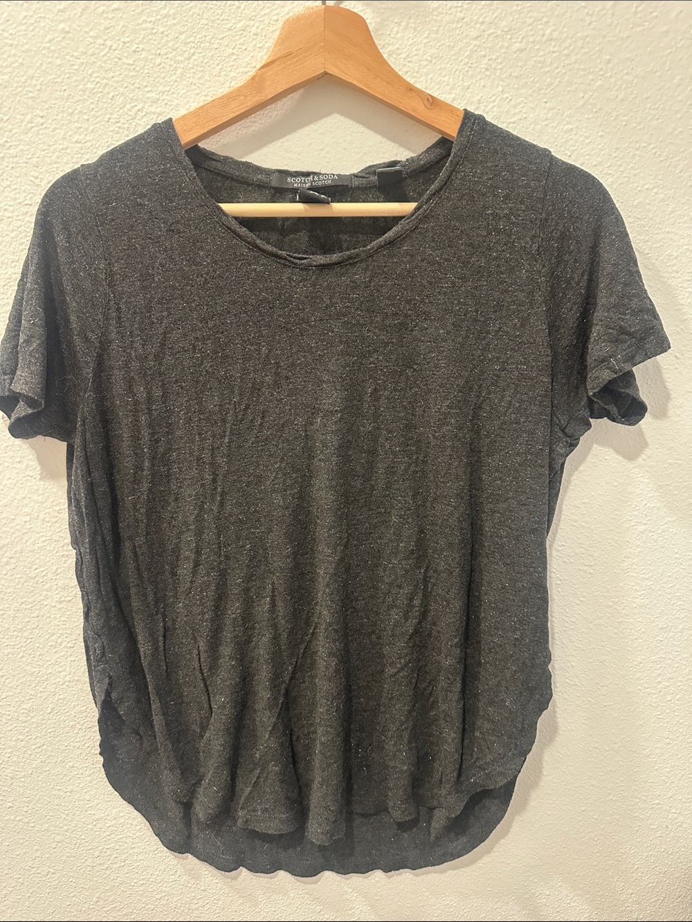 Scotch & Soda Dark Charcoal Heather Short Sleeve Tee